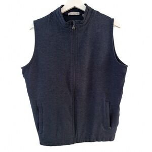Tasc Performance Mens Full Zip Vest Charcoal Gray Bamboo Cotton Blend Size M
